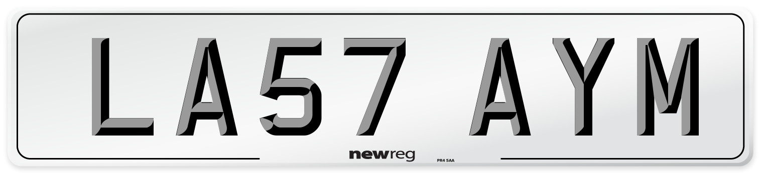 LA57 AYM Number Plate from New Reg